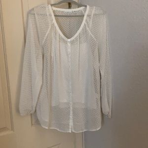 Liz Claiborne white sheer blouse with tank